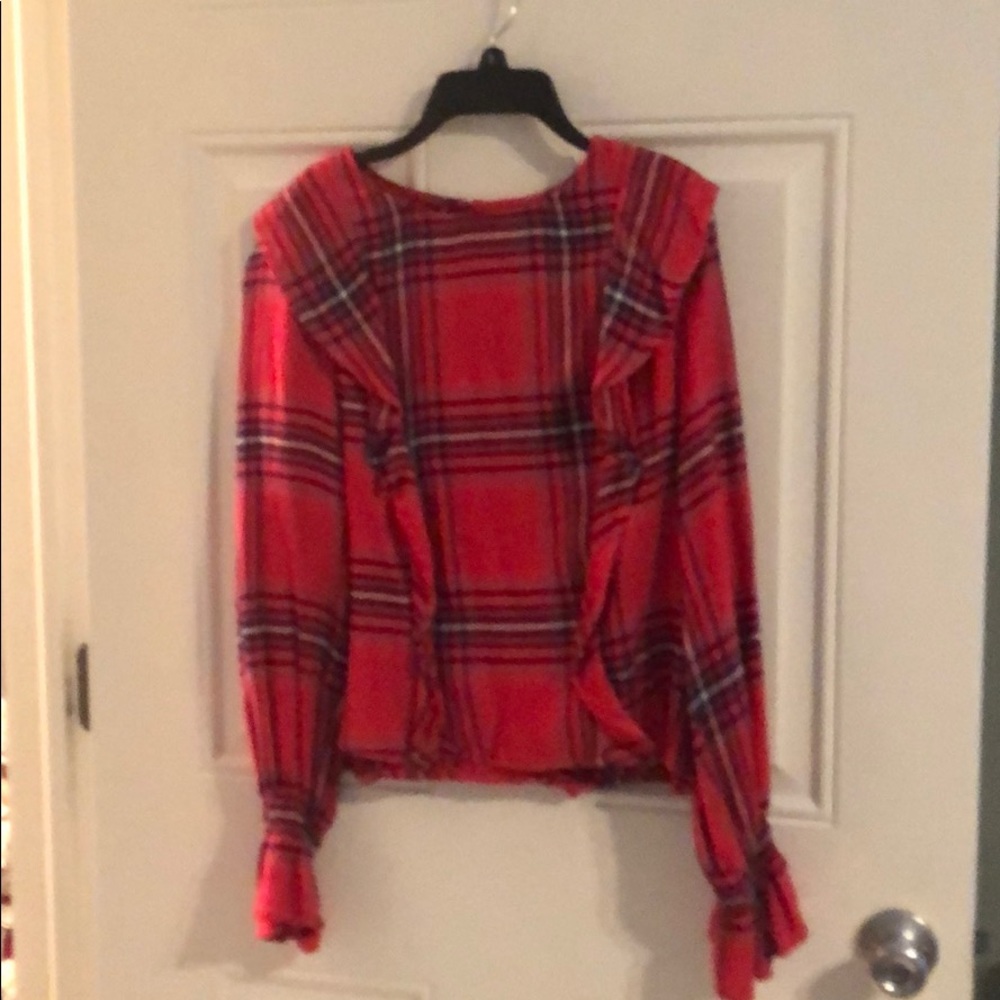 Kensie Jeans Red Plaid Shirt NWT - Size Small